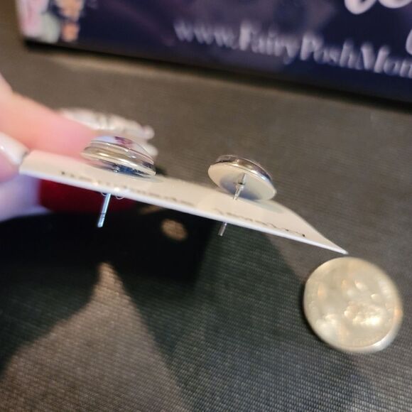 Baseball Softball Stud Earrings 12mm - Picture 3 of 4